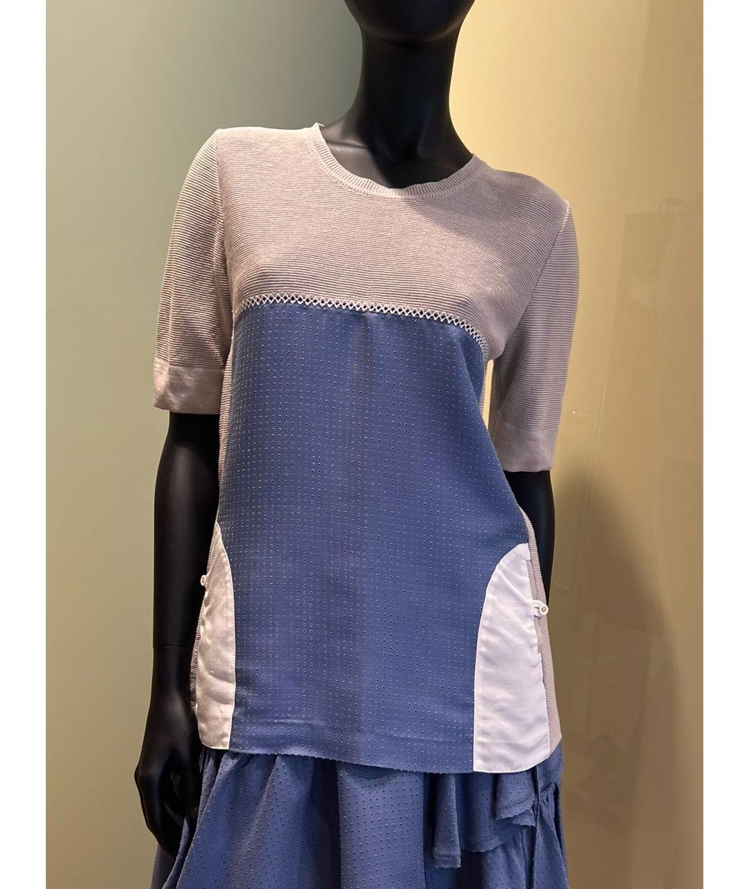 FENDI Голубой шелковый костюм с юбками, фото 9