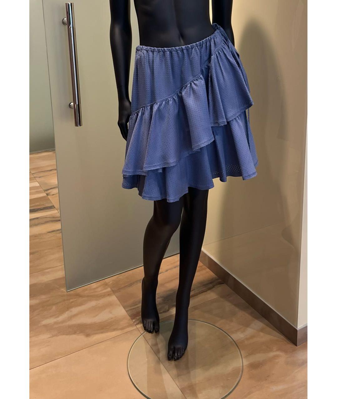 FENDI Голубой шелковый костюм с юбками, фото 2
