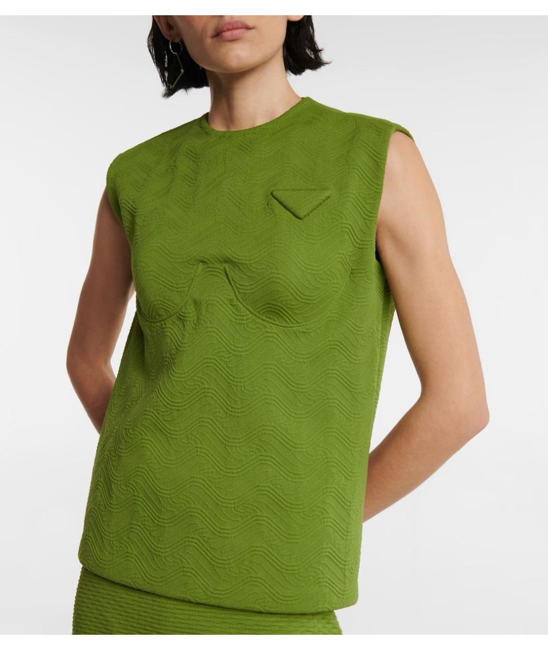 PRADA Зеленая полиэстеровая блузы, фото 2