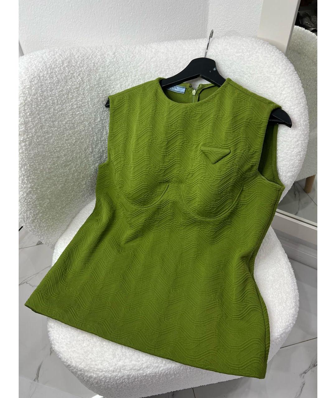 PRADA Зеленая полиэстеровая блузы, фото 4