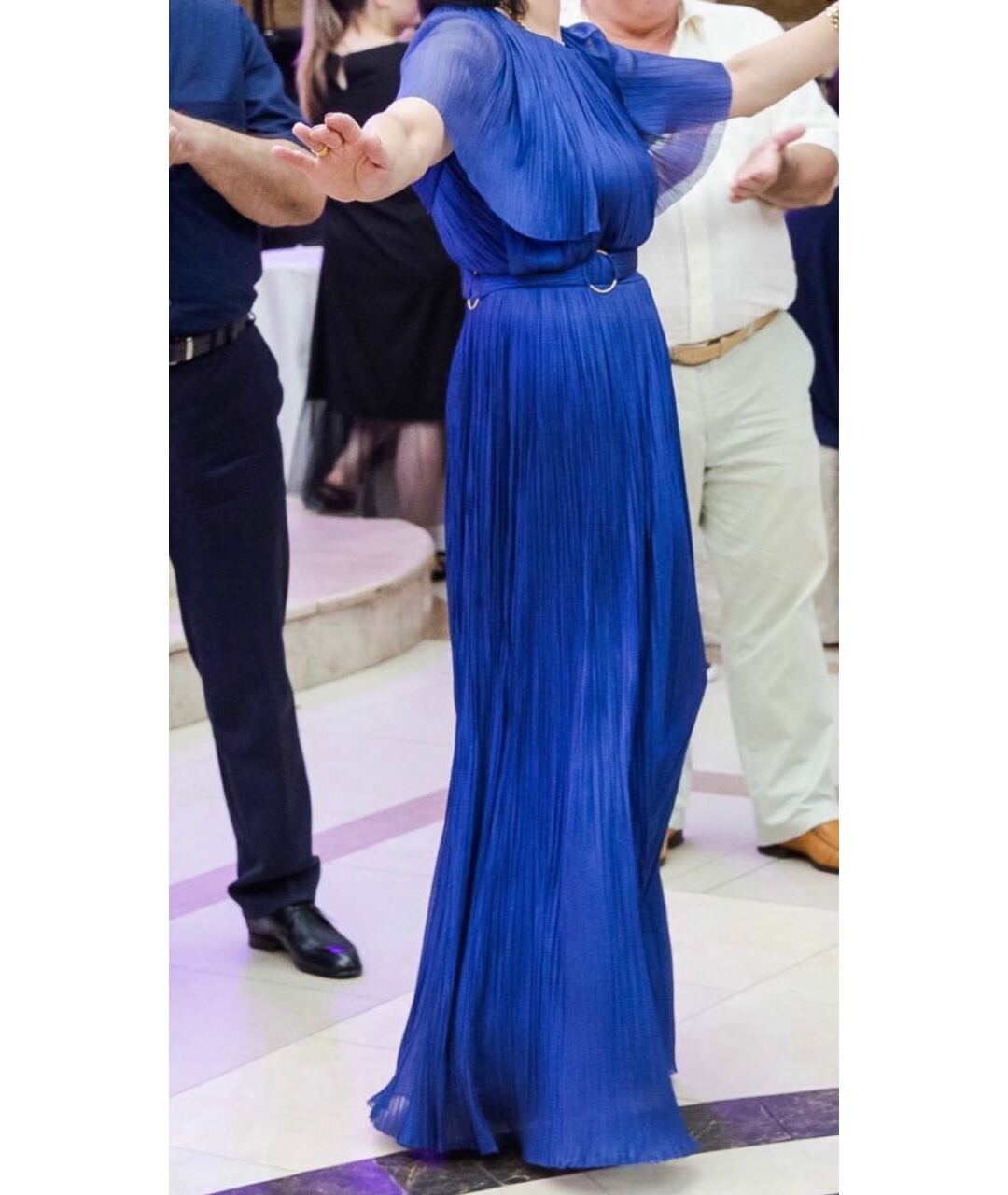 MARIA LUCIA HOHAN Синее шелковое вечернее платье, фото 4