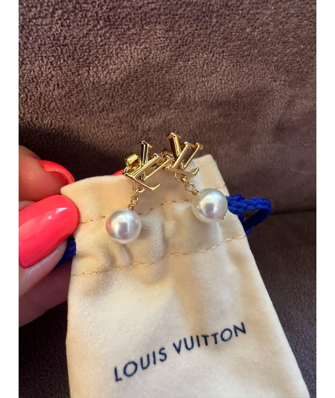 LOUIS VUITTON PRE-OWNED Золотые металлические серьги, фото 4