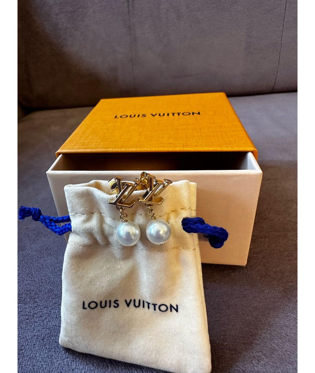 LOUIS VUITTON PRE-OWNED Золотые металлические серьги, фото 6