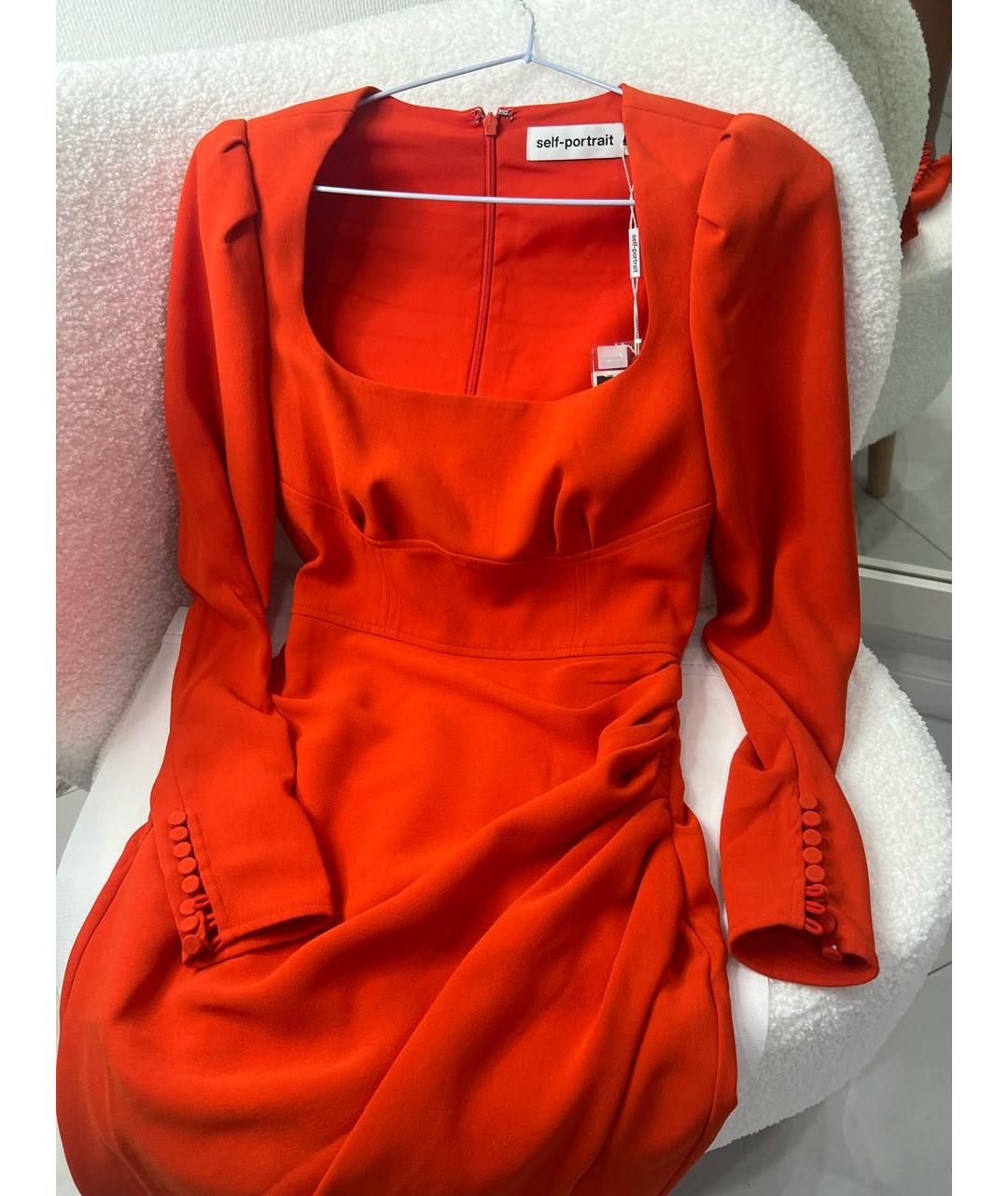 SELF-PORTRAIT Красное полиэстеровое вечернее платье, фото 4