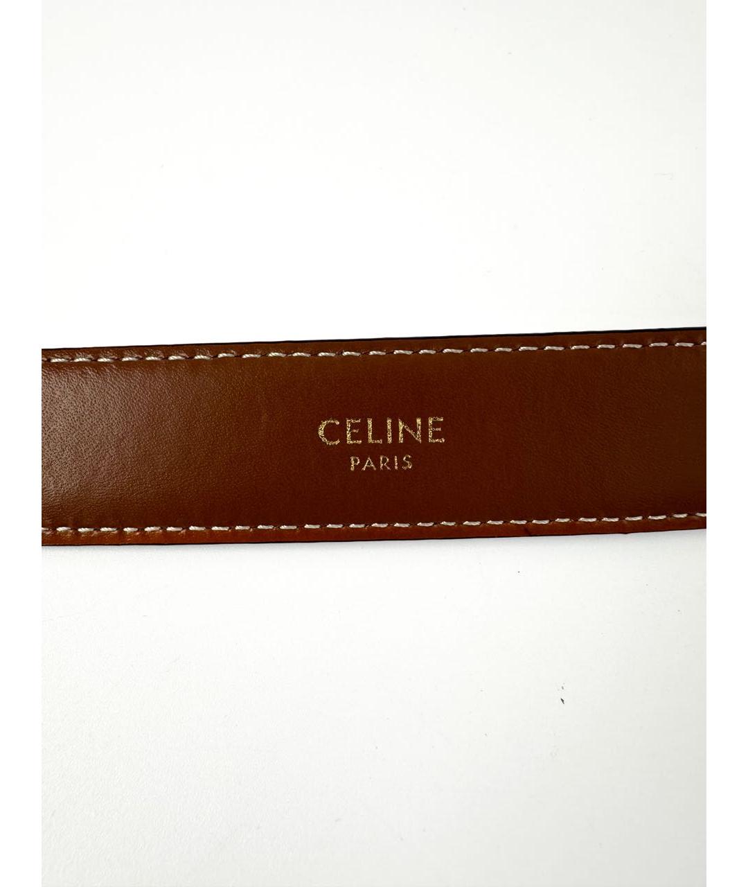 CELINE PRE-OWNED Коричневый кожаный ремень, фото 5