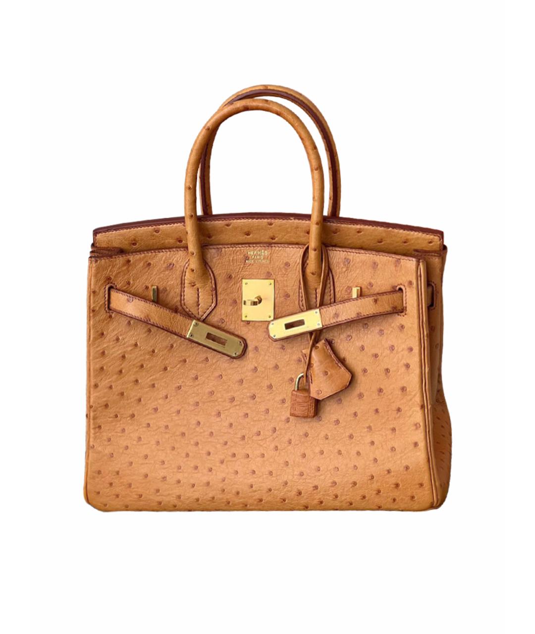 HERMES PRE-OWNED Золотая сумка с короткими ручками из экзотической кожи, фото 1