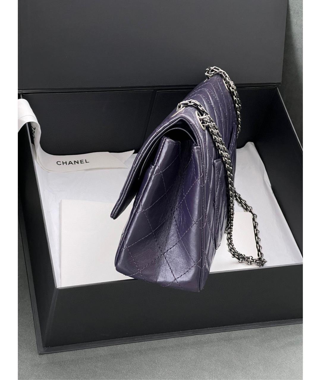 CHANEL PRE-OWNED Фиолетовая кожаная сумка через плечо, фото 3