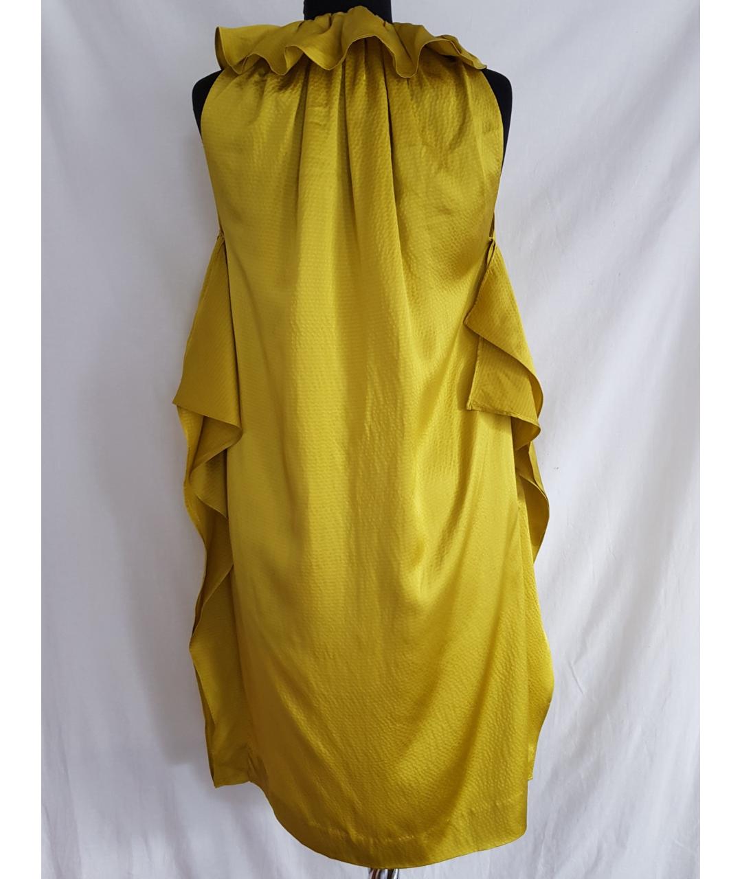 3.1 PHILLIP LIM Горчичное шелковое повседневное платье, фото 2