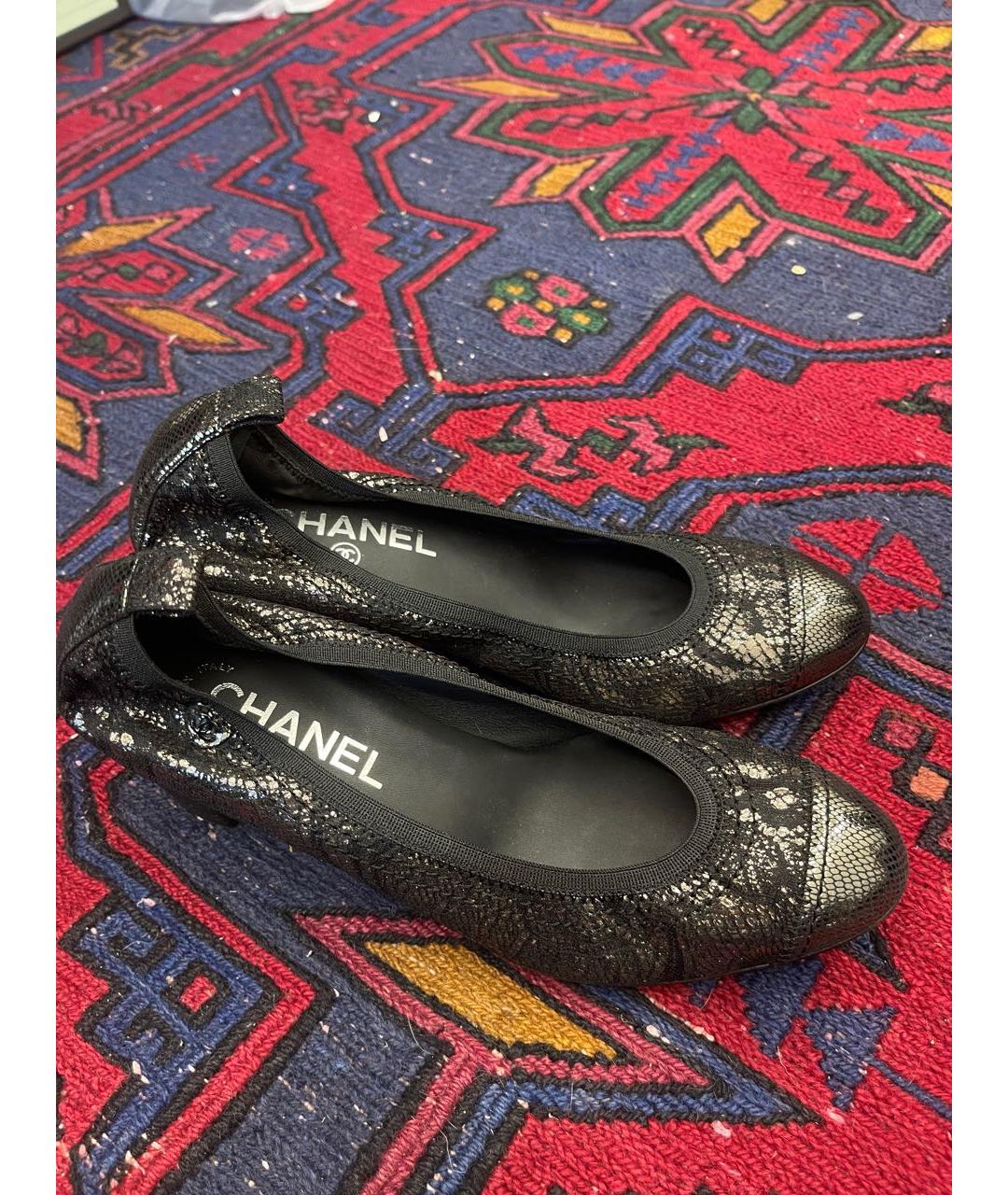 CHANEL PRE-OWNED Серебряные кожаные туфли, фото 4