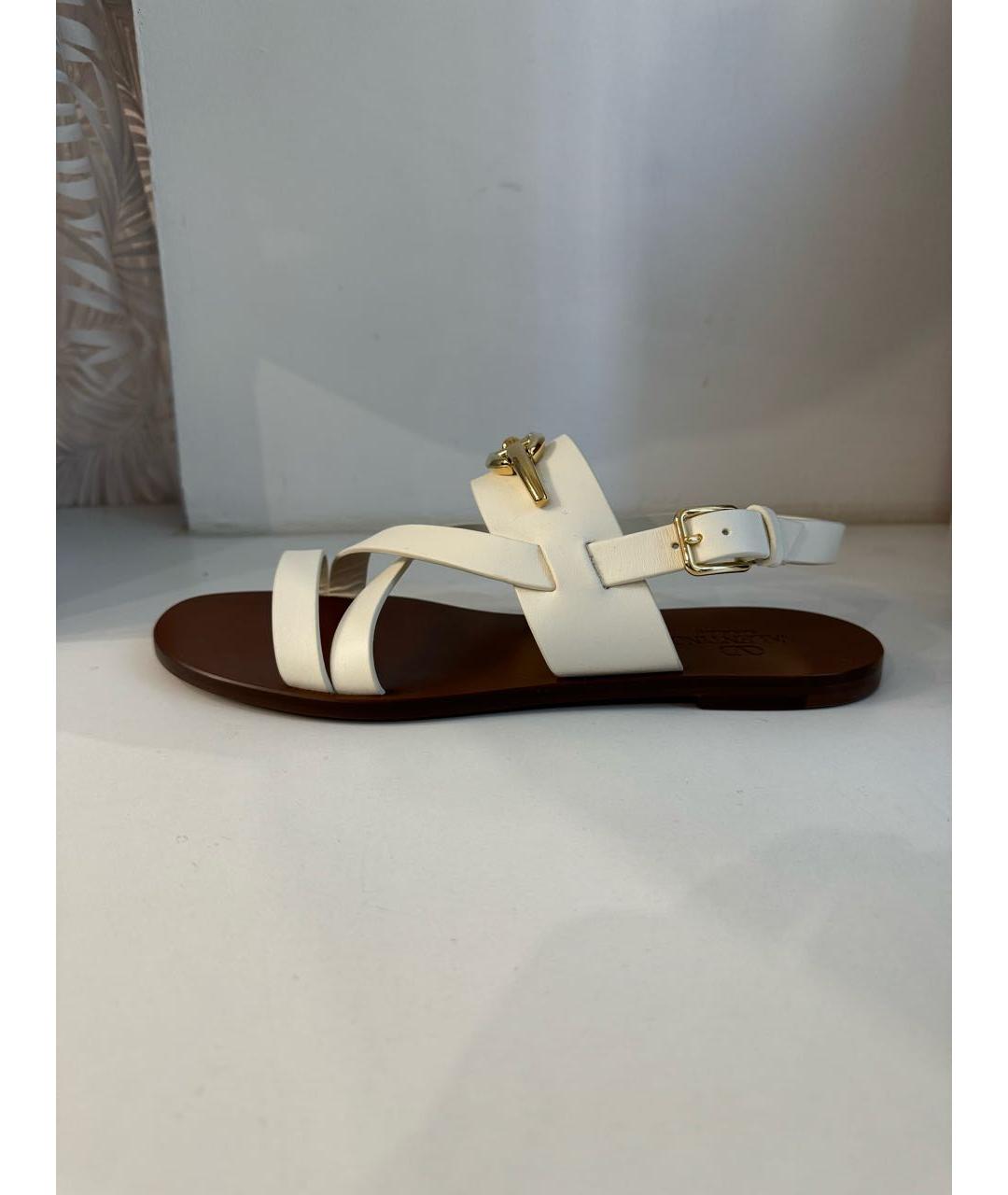VALENTINO Бежевые кожаные сандалии, фото 8