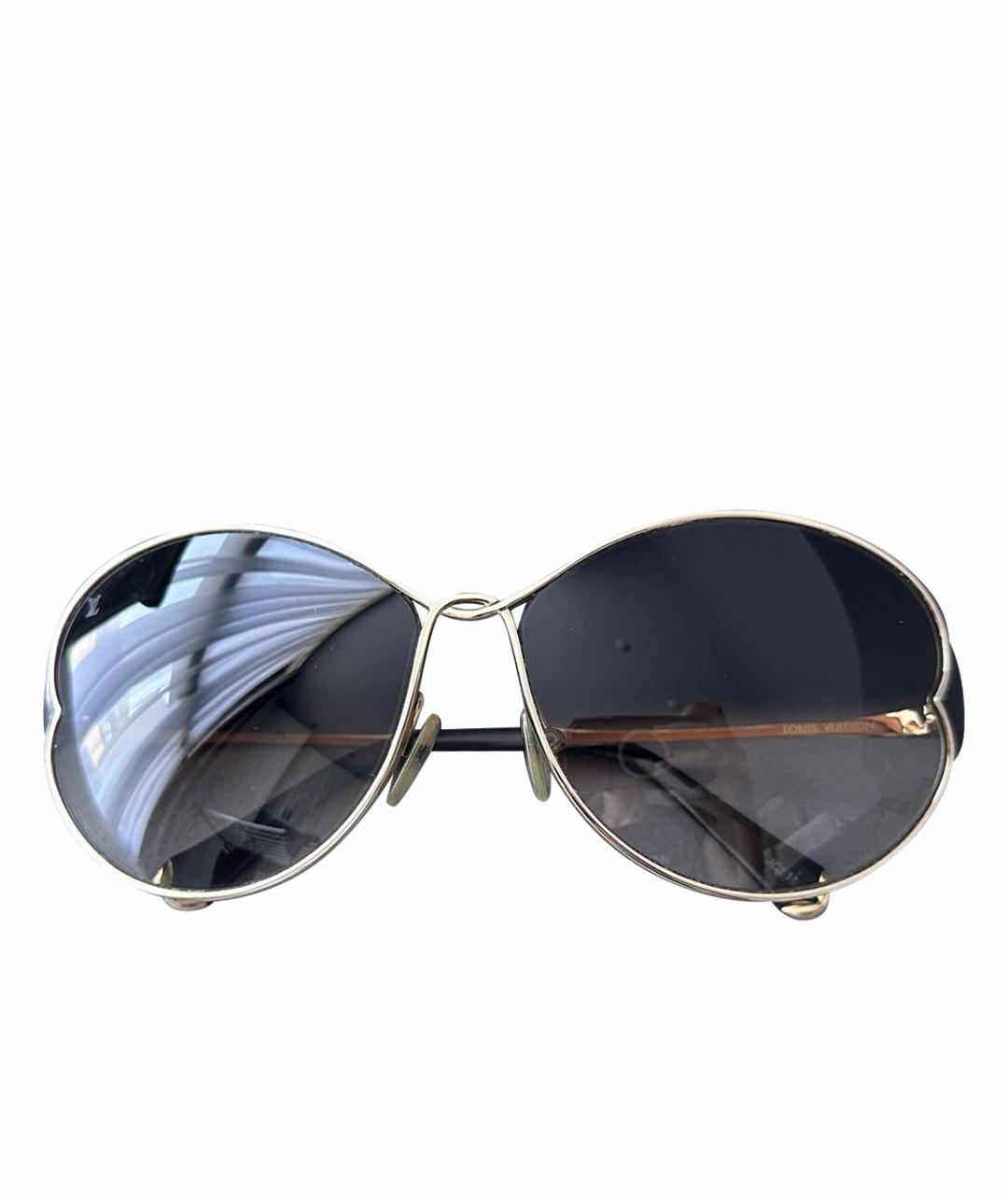 LOUIS VUITTON Коричневые металлические солнцезащитные очки, фото 1