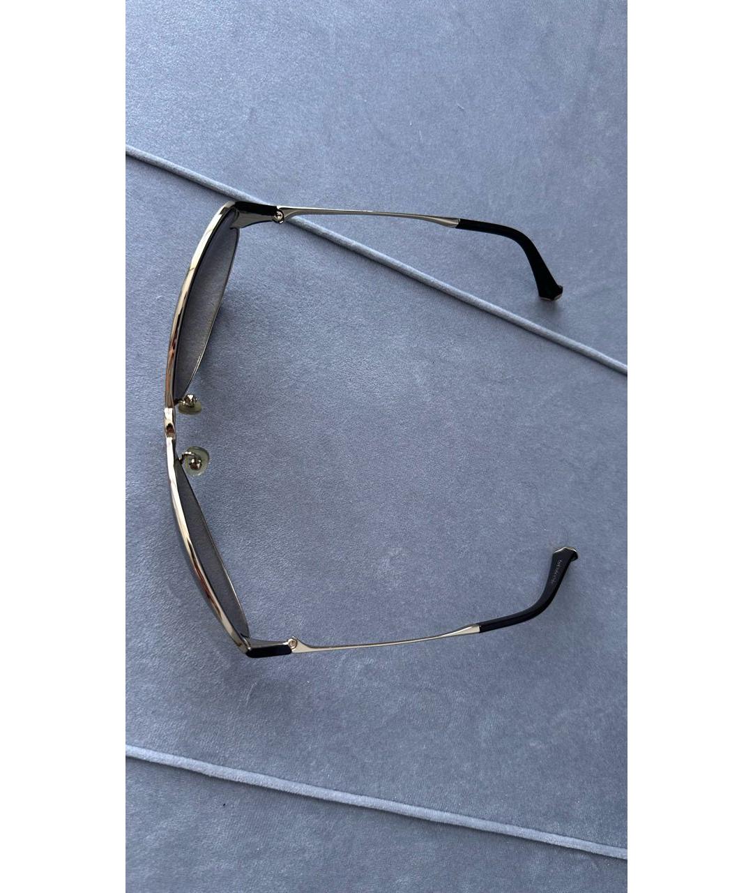 LOUIS VUITTON PRE-OWNED Коричневые металлические солнцезащитные очки, фото 7