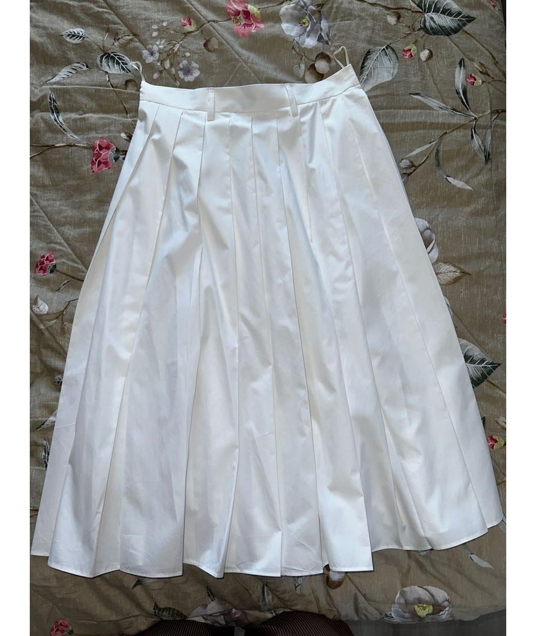 PRADA Белая хлопковая юбка миди, фото 6