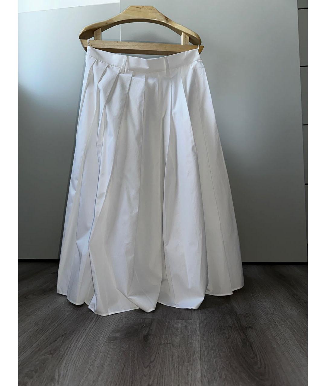 PRADA Белая хлопковая юбка миди, фото 2