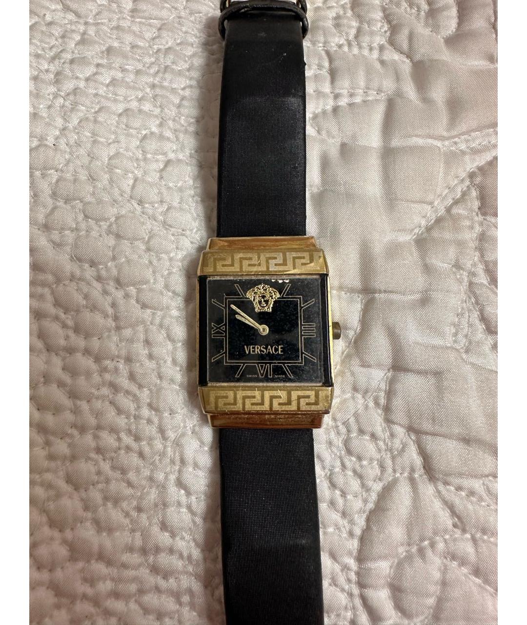 VERSACE Черные часы из желтого золота, фото 8