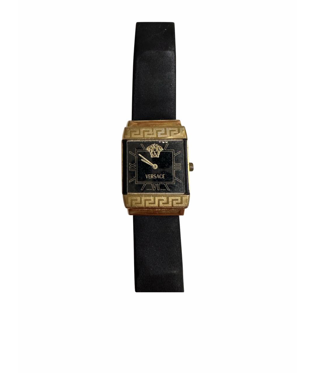 VERSACE Черные часы из желтого золота, фото 1