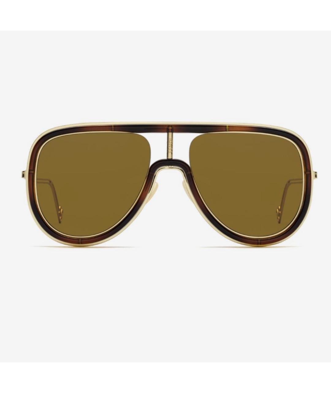 FENDI Коричневые металлические солнцезащитные очки, фото 9