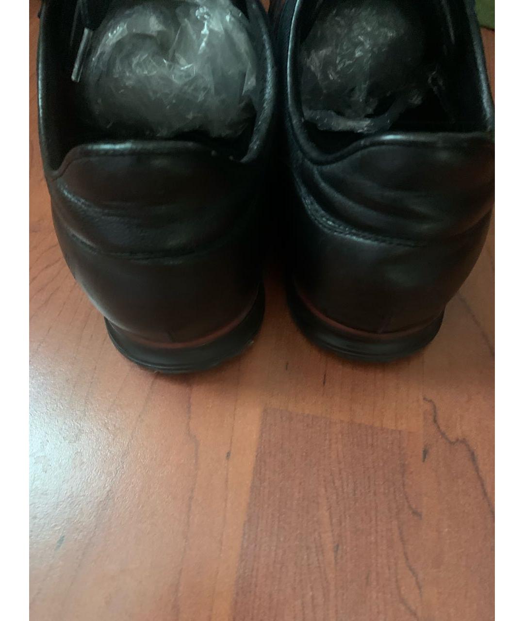 GUCCI Черные кожаные низкие кроссовки / кеды, фото 4