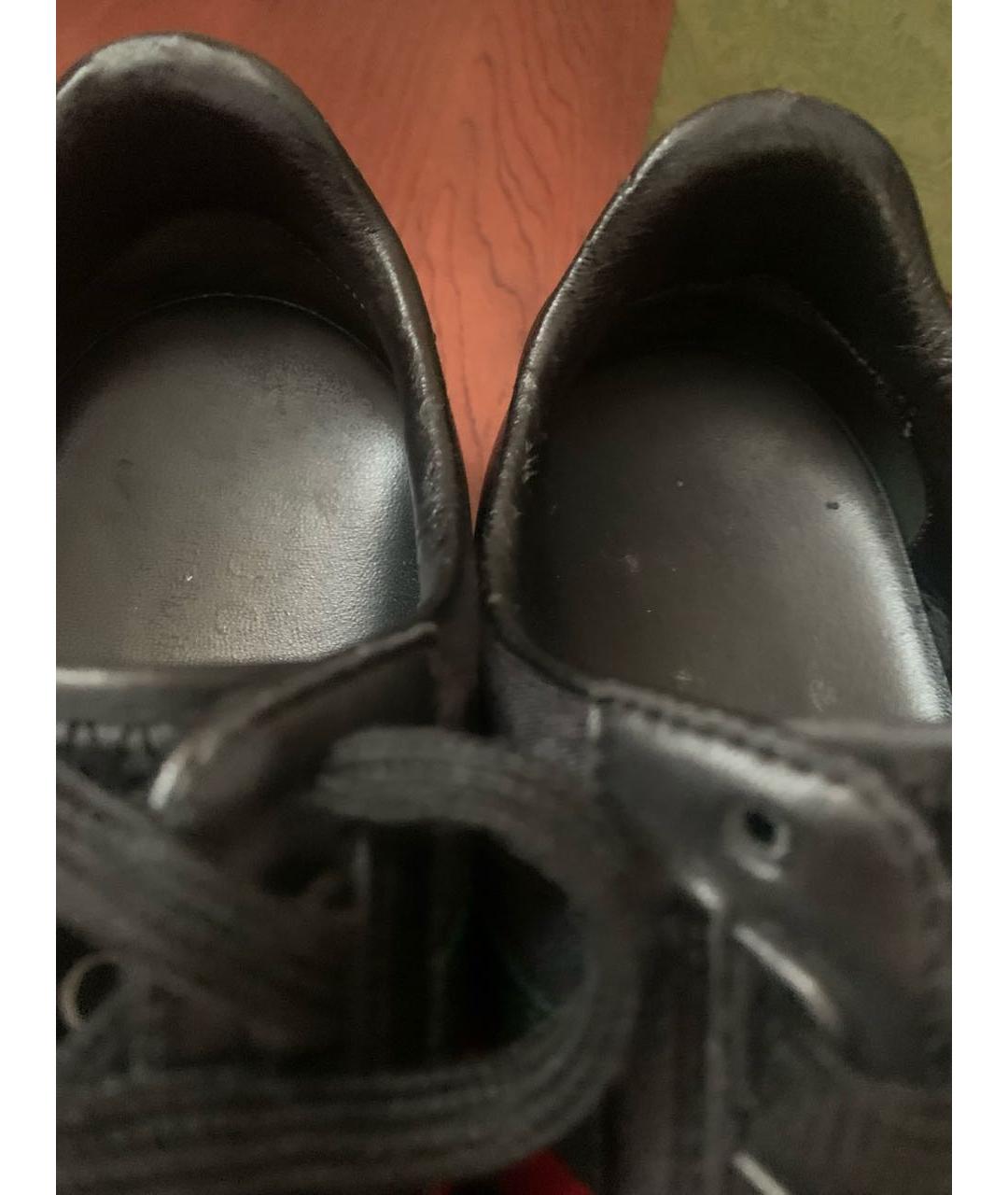 GUCCI Черные кожаные низкие кроссовки / кеды, фото 6