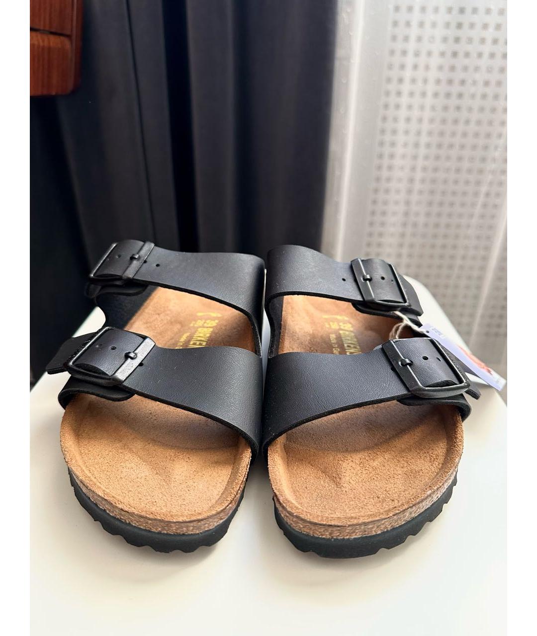 BIRKENSTOCK Черные кожаные сандалии, фото 2