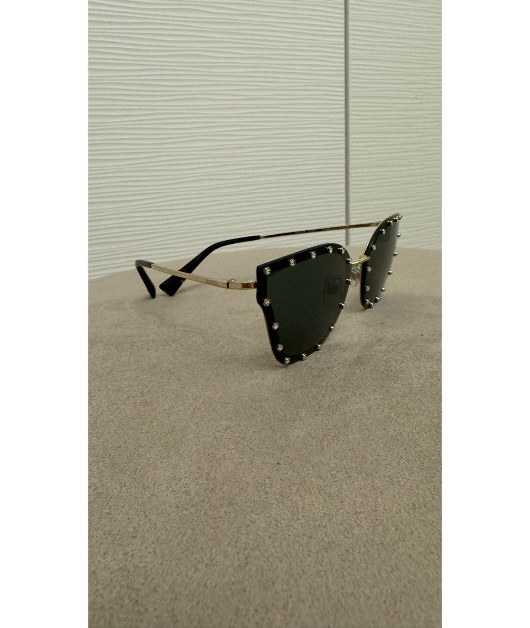 VALENTINO Черные металлические солнцезащитные очки, фото 2