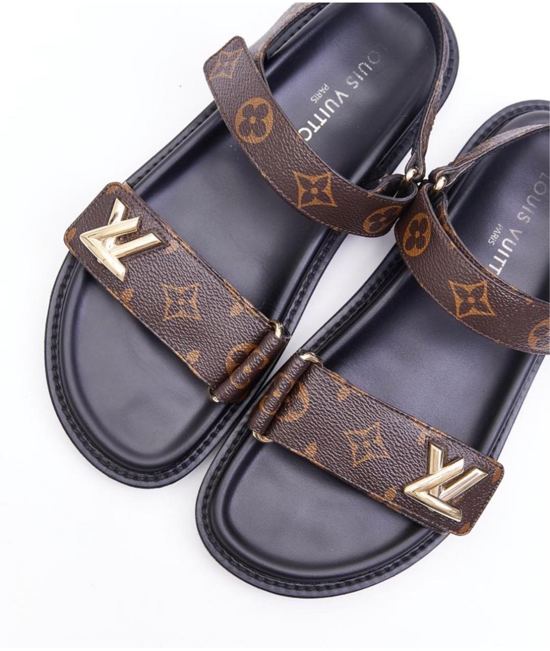 LOUIS VUITTON Коричневые сандалии, фото 6