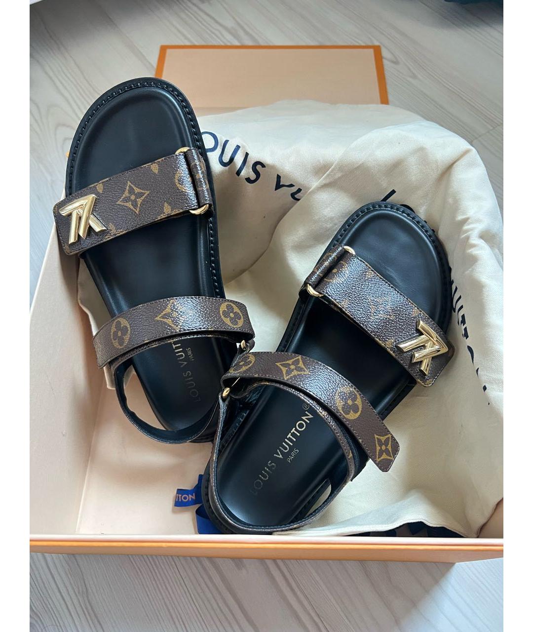LOUIS VUITTON Коричневые сандалии, фото 2