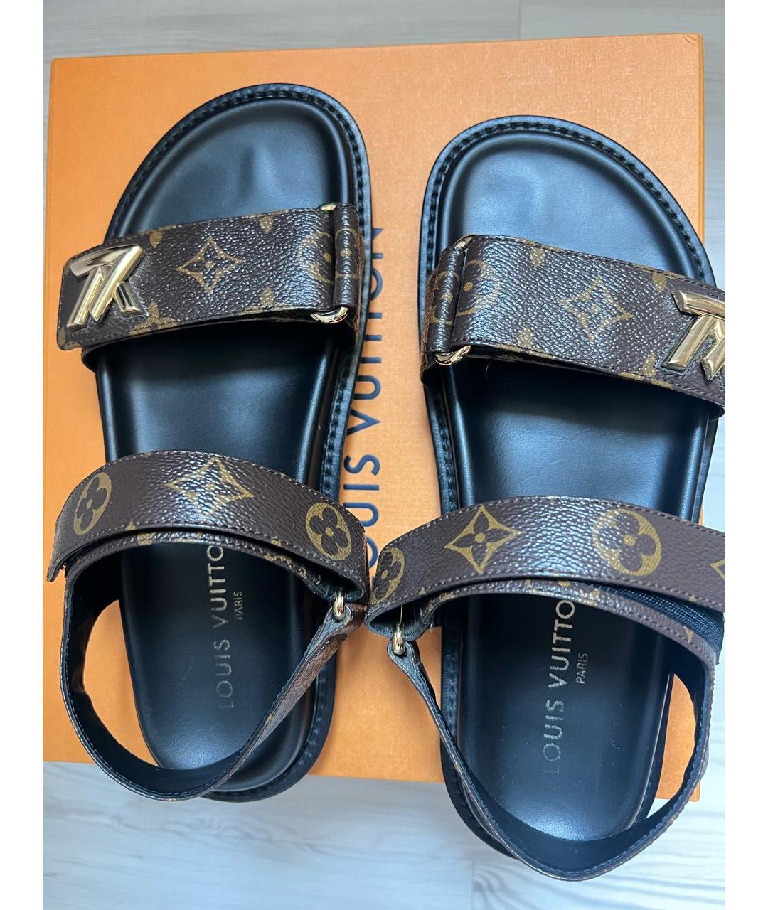 LOUIS VUITTON Коричневые сандалии, фото 3