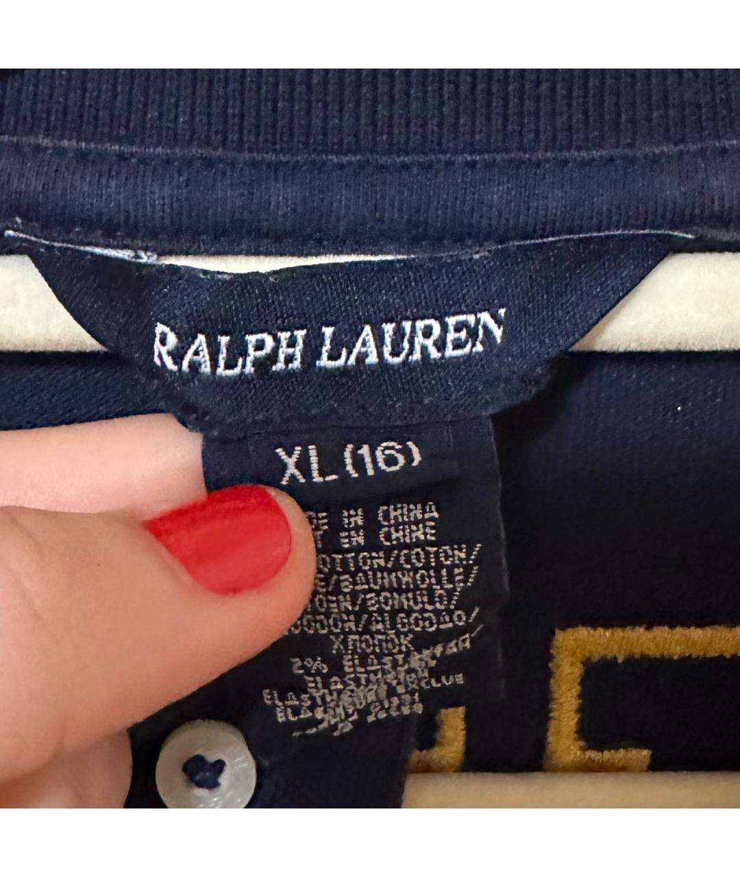 RALPH LAUREN KIDS Темно-синий хлопковый детская футболка / топ, фото 4