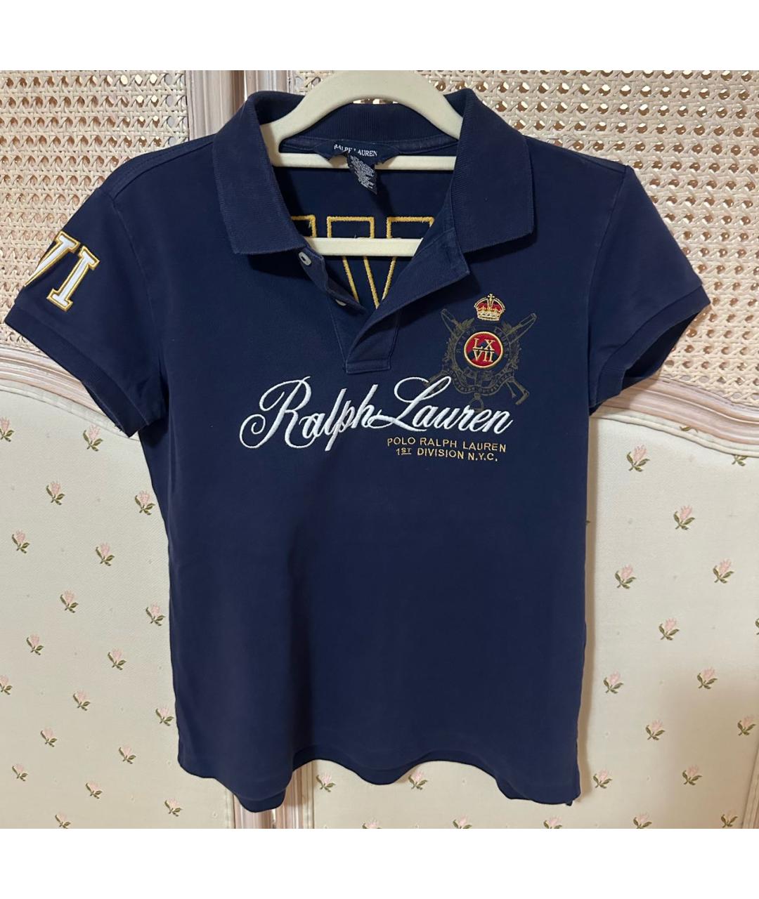 RALPH LAUREN KIDS Темно-синий хлопковый детская футболка / топ, фото 5