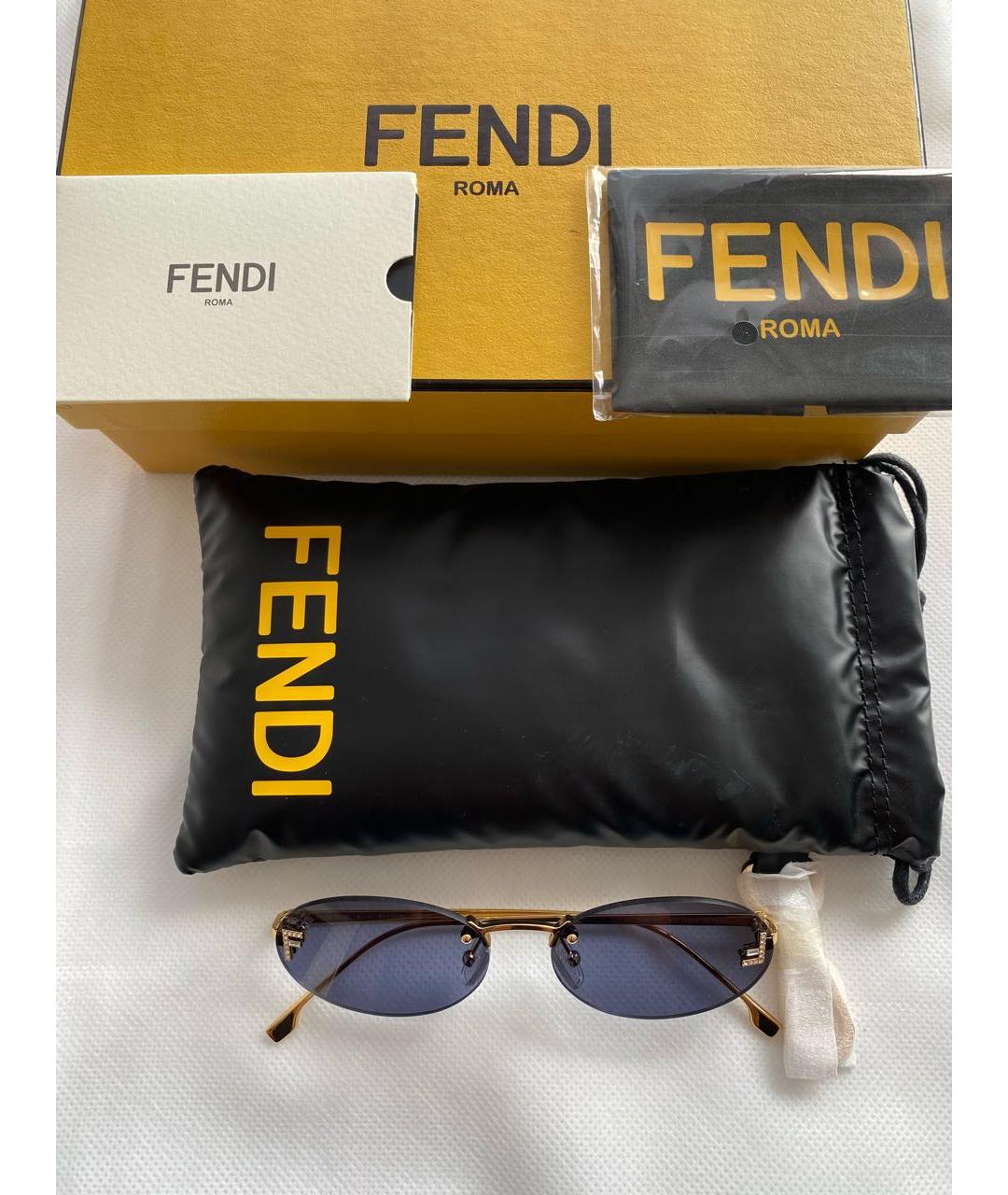 FENDI Голубые солнцезащитные очки, фото 2