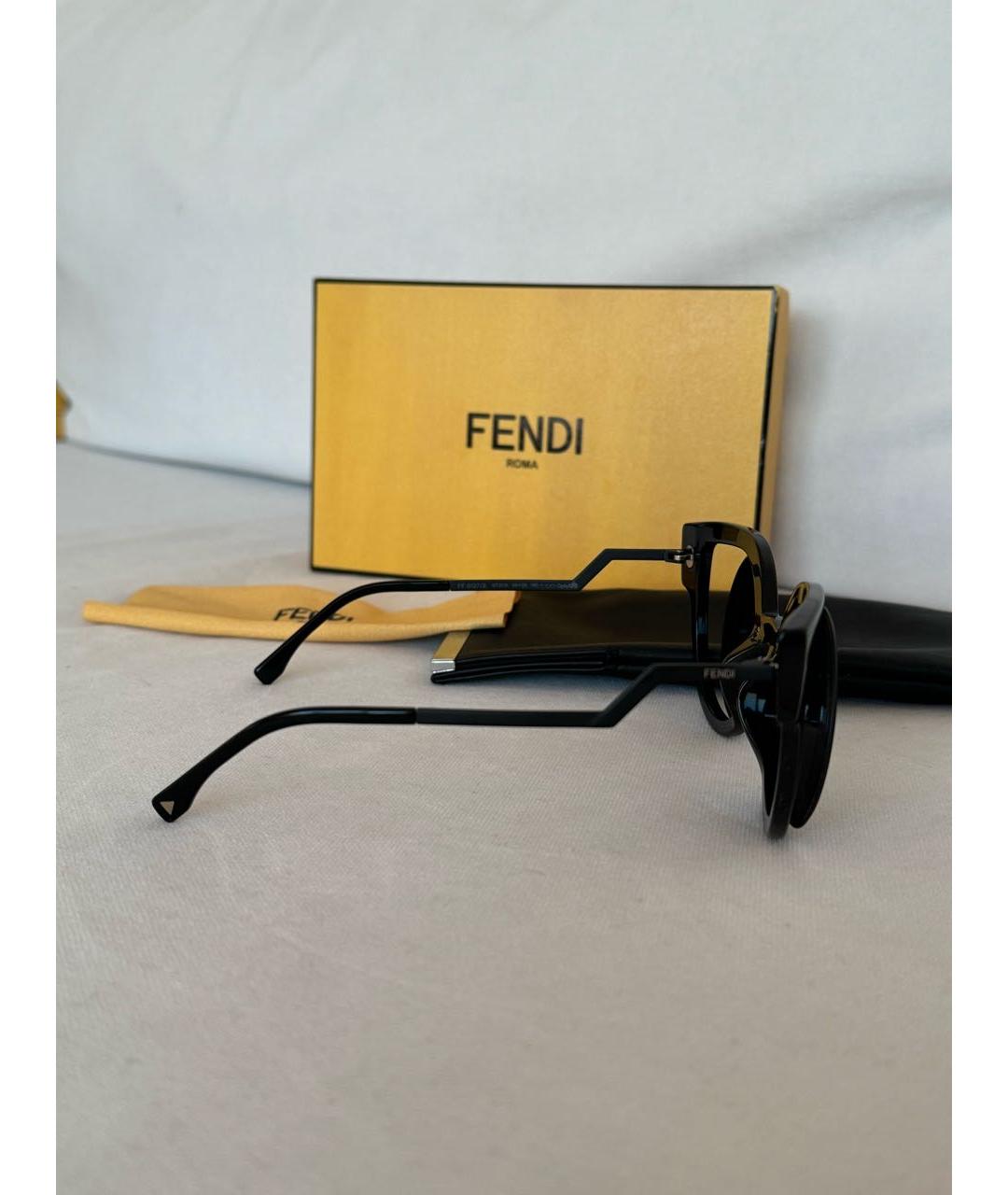 FENDI Черные пластиковые солнцезащитные очки, фото 5