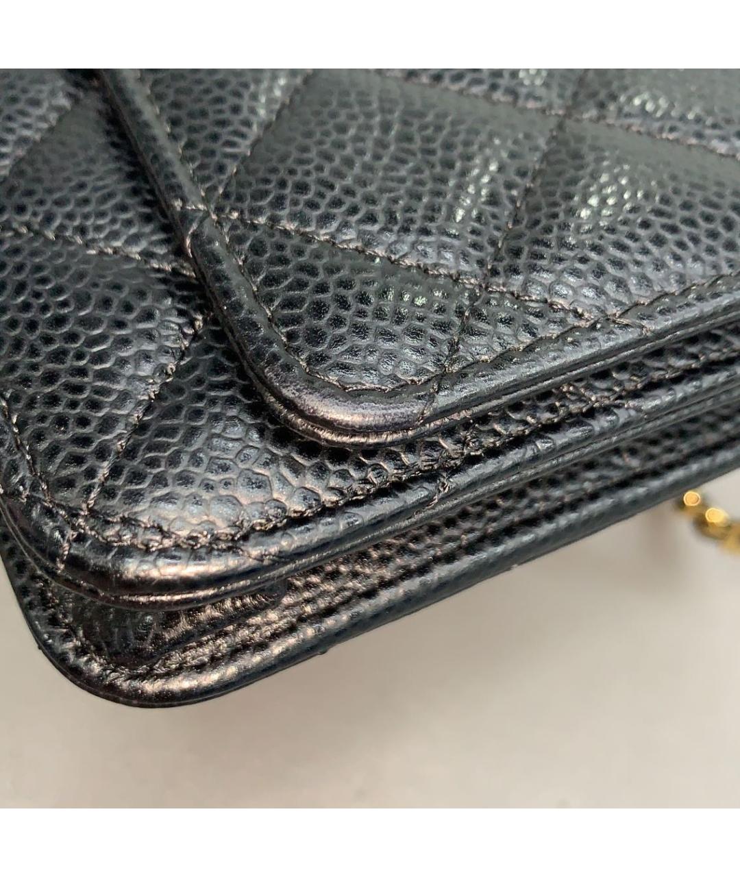 CHANEL PRE-OWNED Черная кожаная сумка через плечо, фото 8