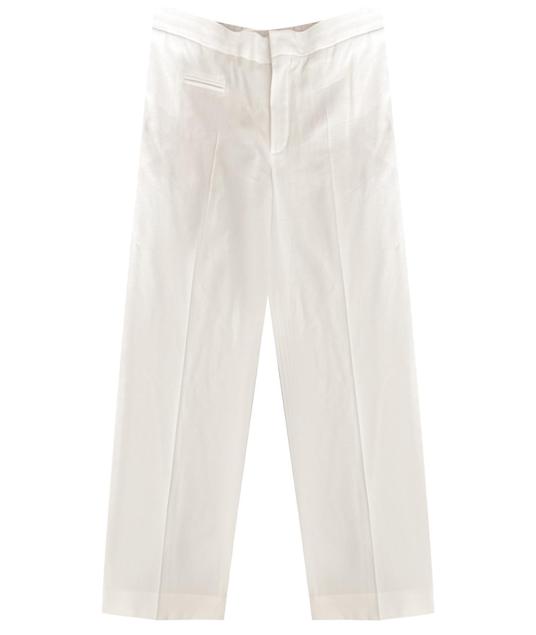 CHLOE Белые льняные прямые брюки, фото 1