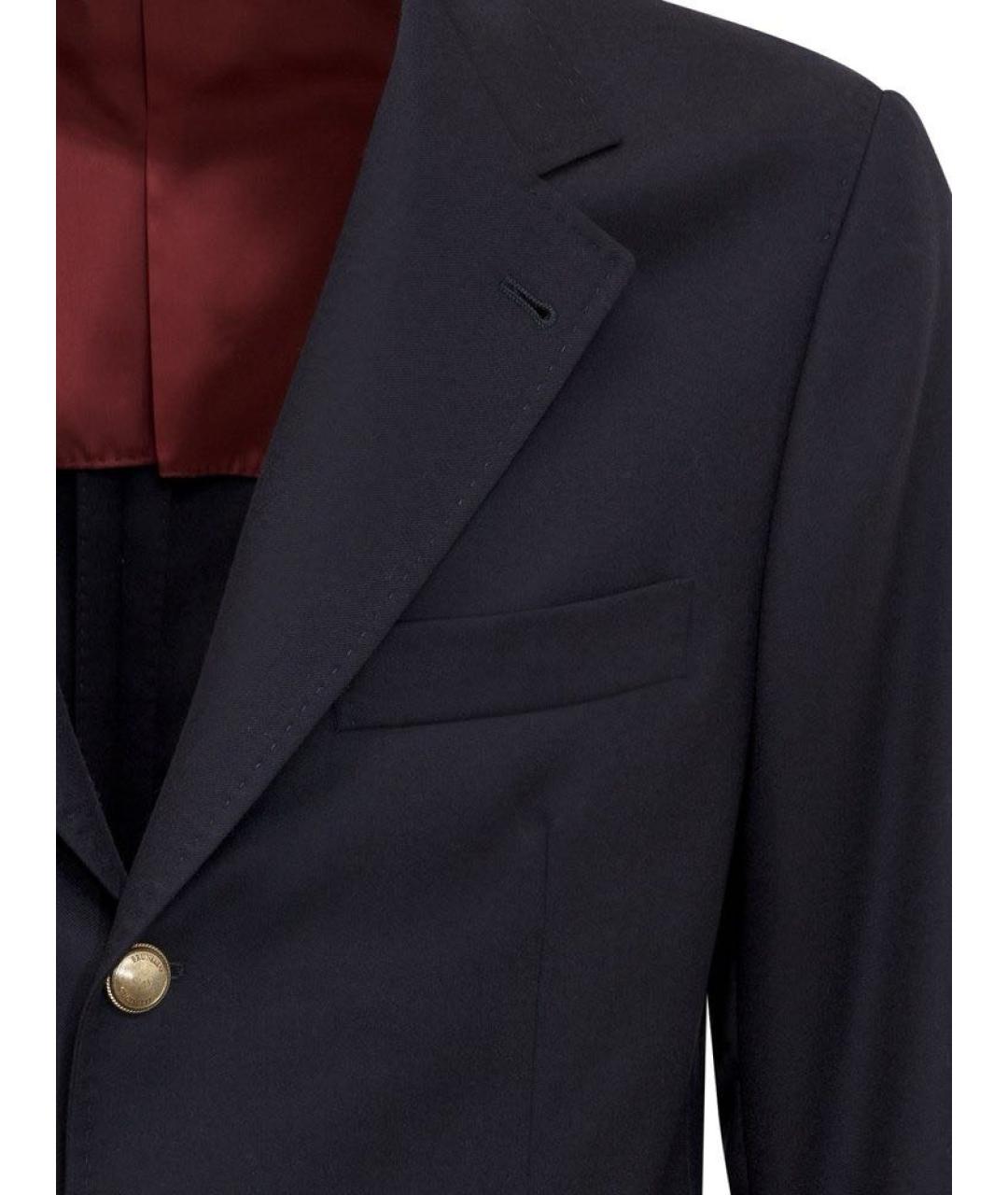 BRUNELLO CUCINELLI Темно-синий шерстяной пиджак, фото 2