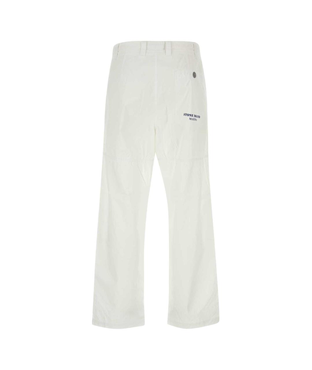 STONE ISLAND Белые хлопковые повседневные брюки, фото 2