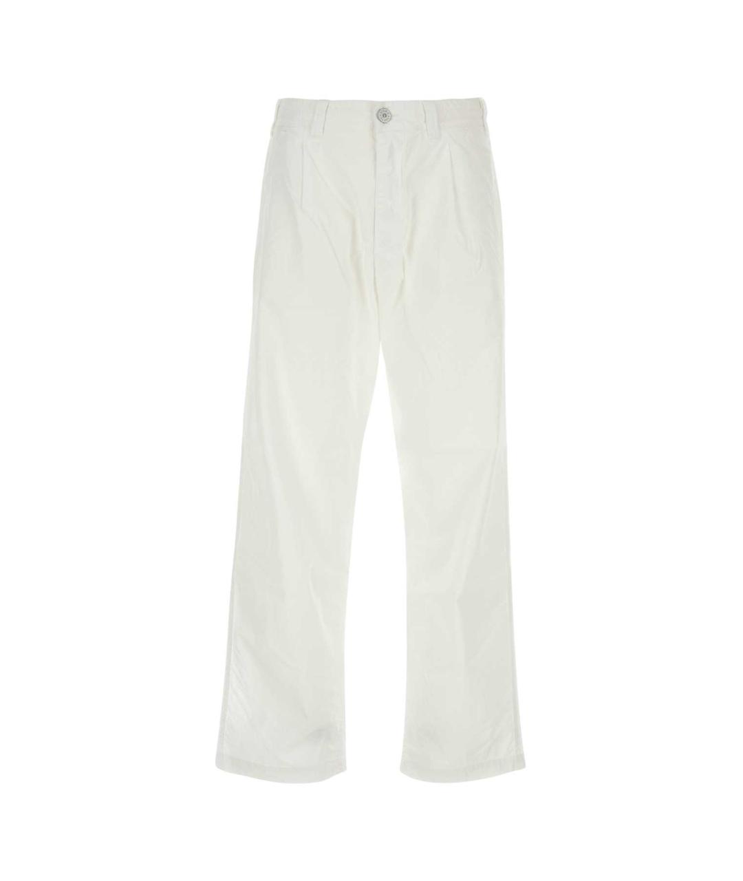 STONE ISLAND Белые хлопковые повседневные брюки, фото 1