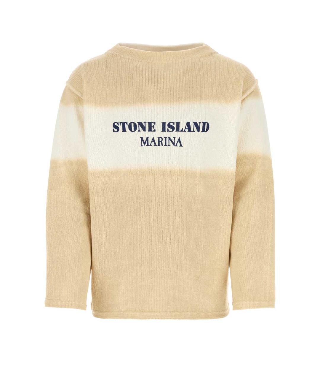 STONE ISLAND Бежевый хлопковый джемпер / свитер, фото 1