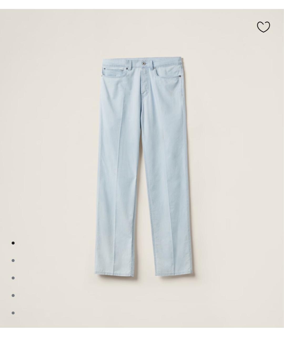 MIU MIU Голубые хлопковые прямые джинсы, фото 4