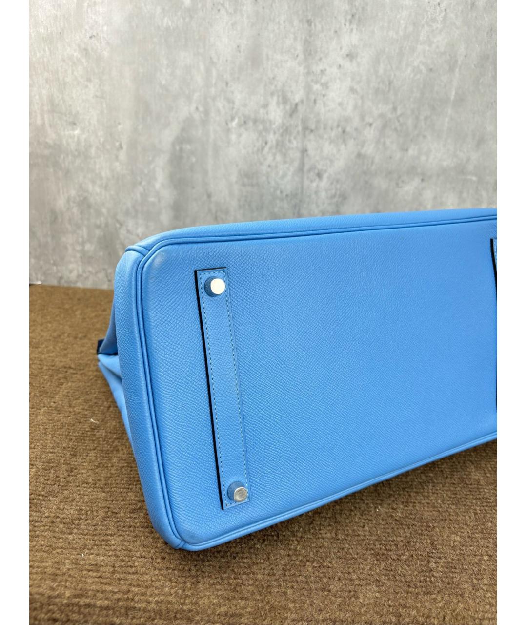 HERMES PRE-OWNED Голубая кожаная сумка с короткими ручками, фото 4