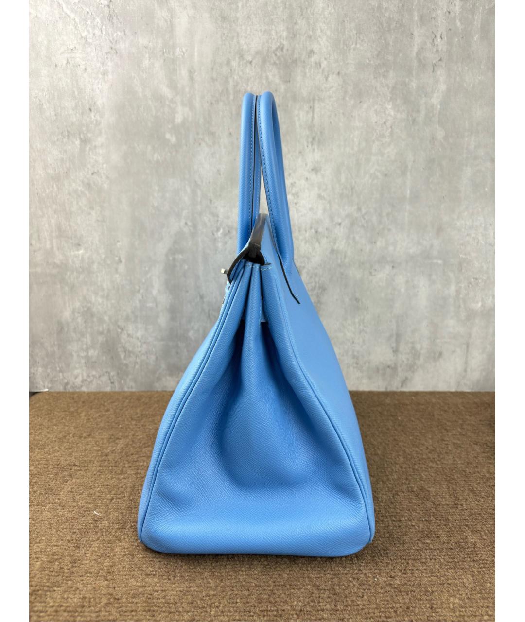 HERMES PRE-OWNED Голубая кожаная сумка с короткими ручками, фото 3
