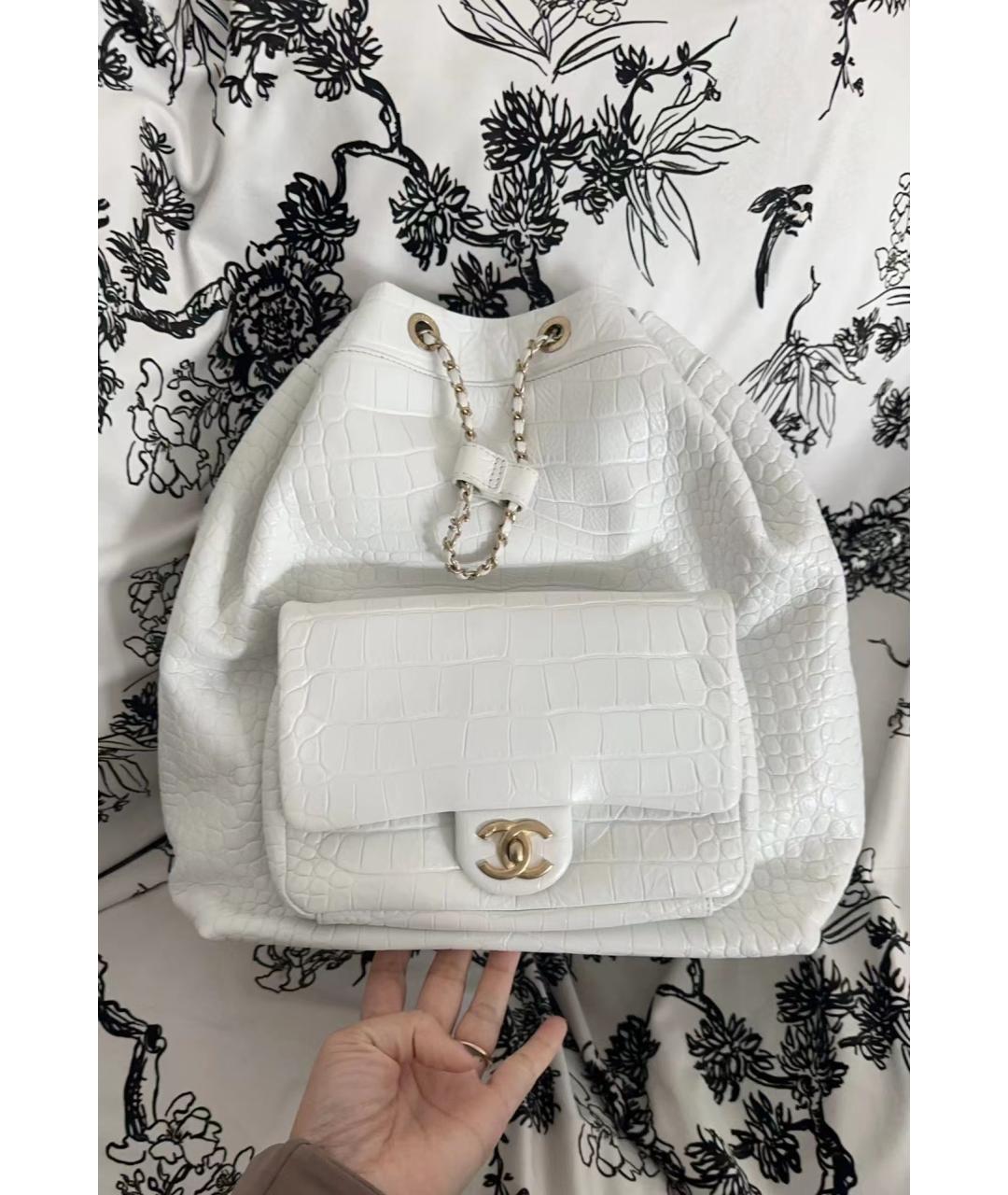 CHANEL PRE-OWNED Белый рюкзак, фото 4