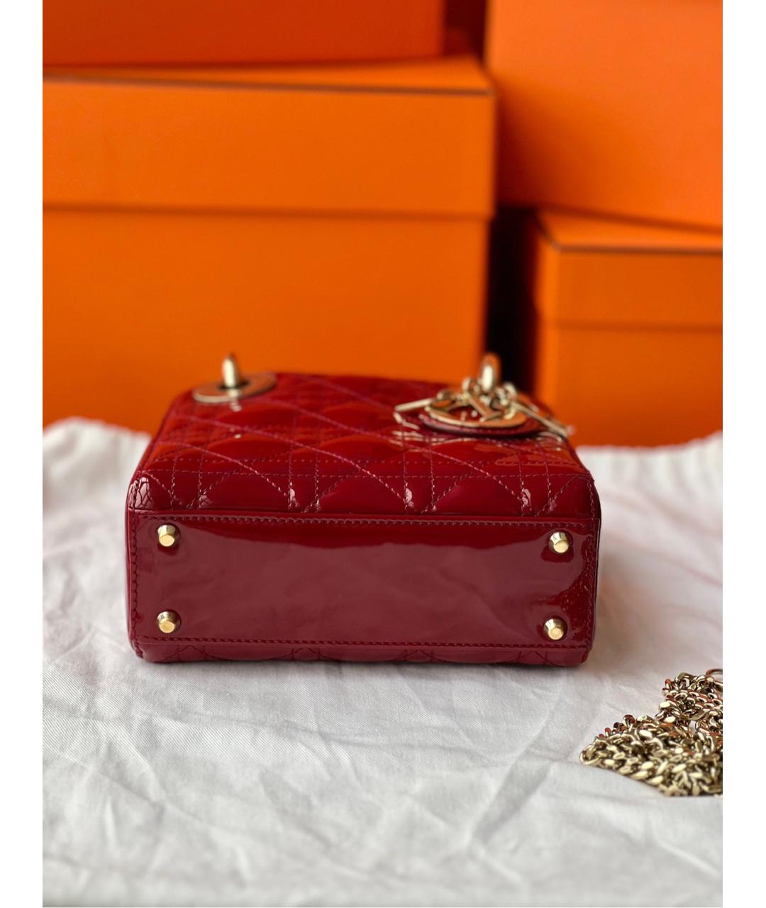 CHRISTIAN DIOR PRE-OWNED Красная кожаная сумка с короткими ручками, фото 4