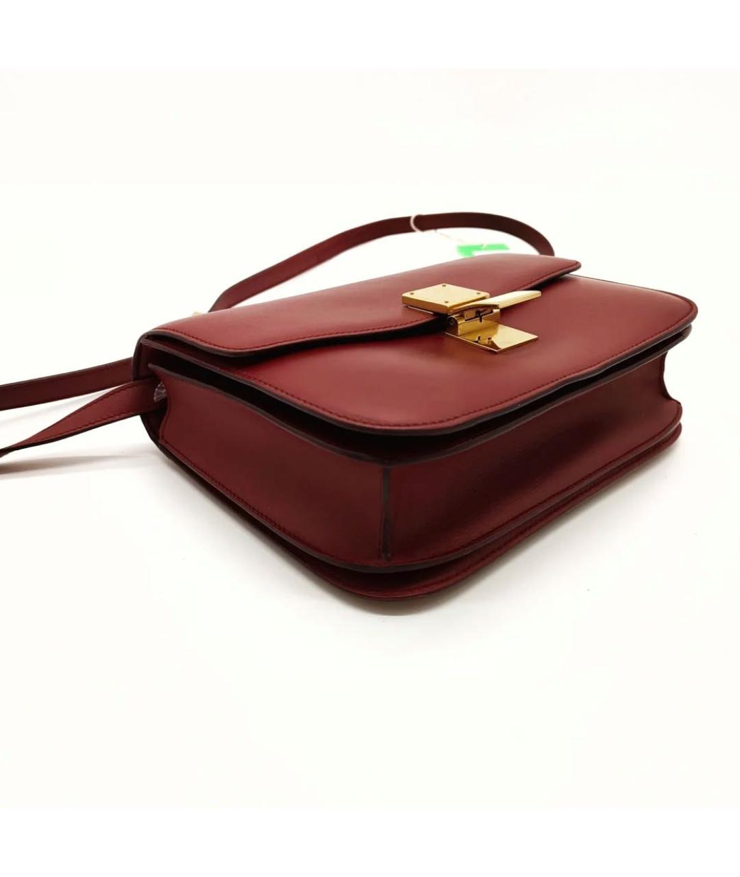 CELINE PRE-OWNED Бордовая кожаная сумка через плечо, фото 3