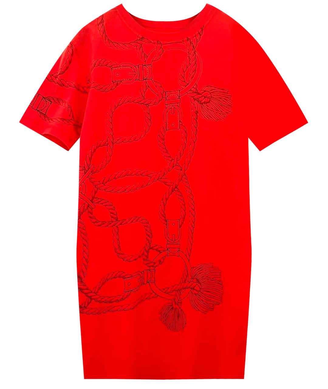 HERMES PRE-OWNED Красное хлопковое повседневное платье, фото 1