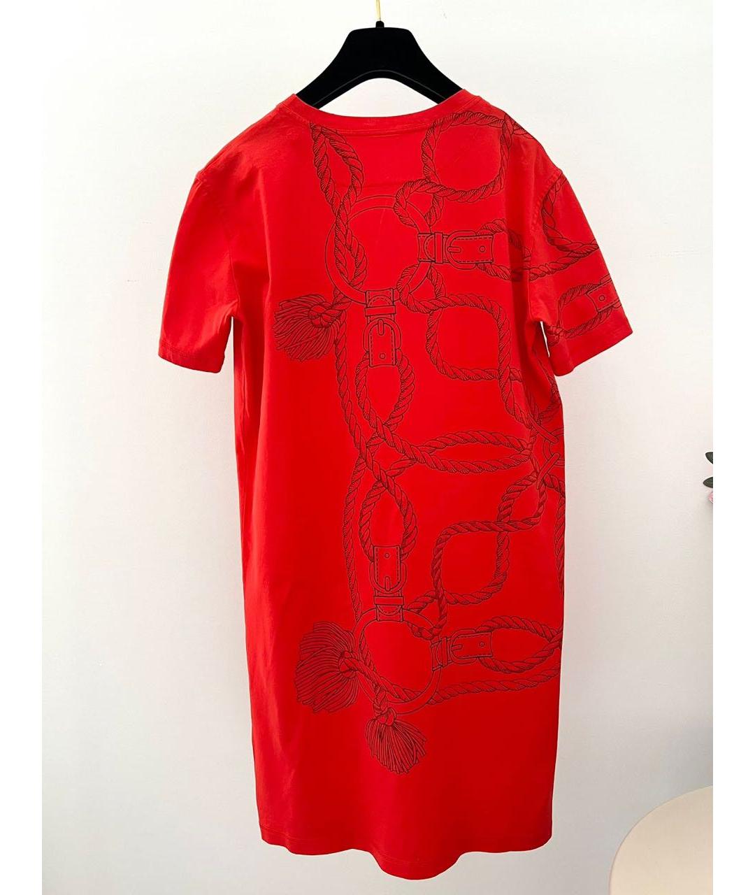 HERMES PRE-OWNED Красное хлопковое повседневное платье, фото 2