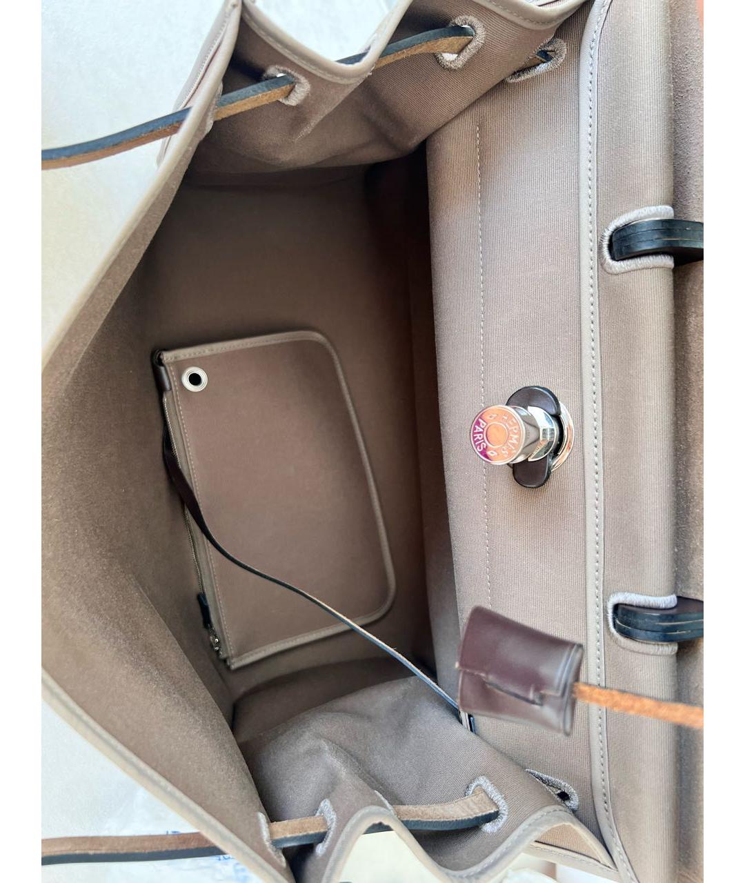 HERMES PRE-OWNED Бежевая сумка с короткими ручками, фото 8