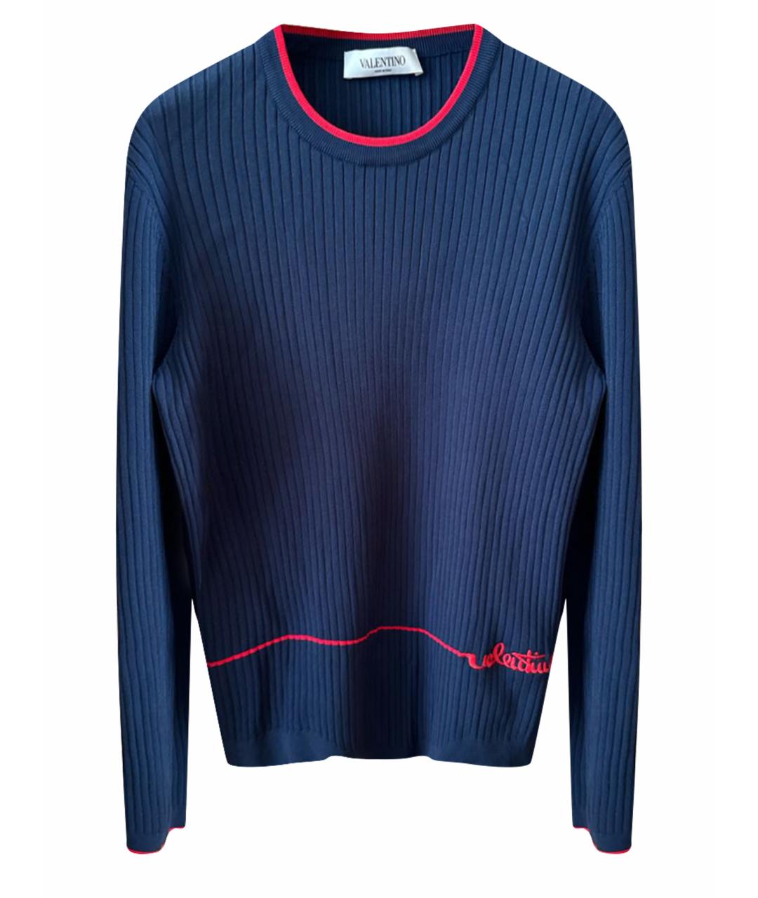 VALENTINO Темно-синий вискозный джемпер / свитер, фото 1