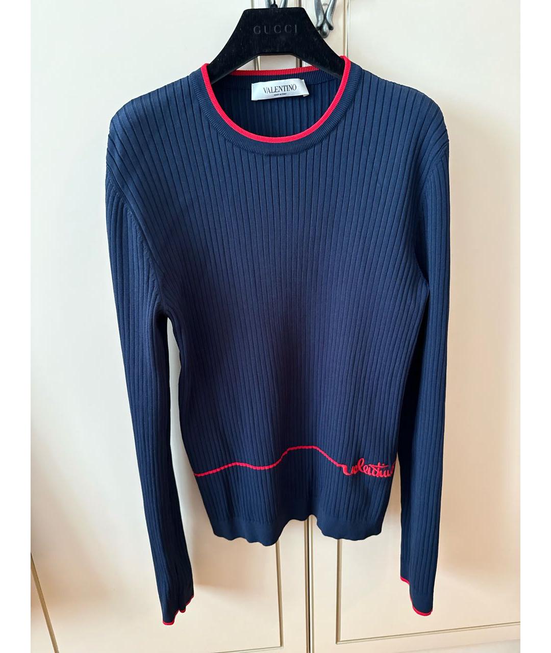 VALENTINO Темно-синий вискозный джемпер / свитер, фото 9