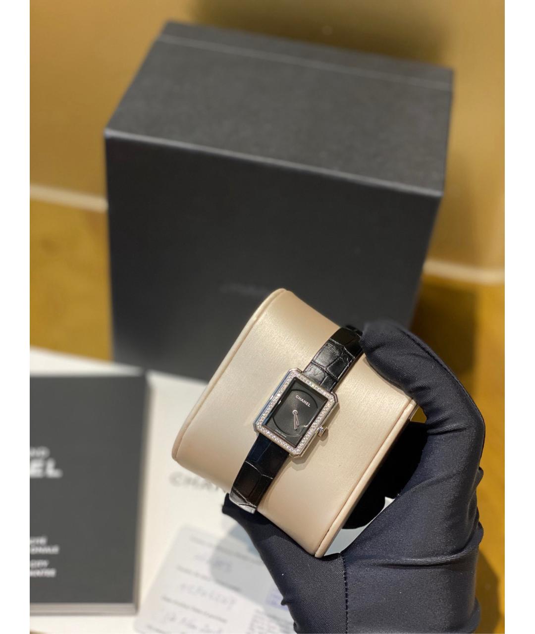 CHANEL PRE-OWNED Черные металлические часы, фото 2